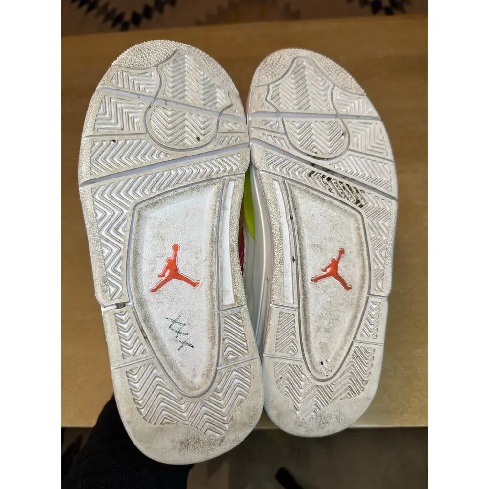 Jordan Women's Athletic Shoes White Pink Neon Yellow